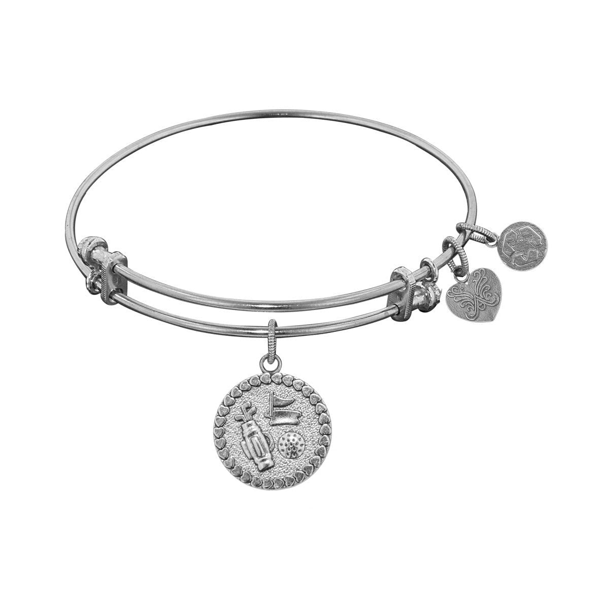 Stipple Finish Brass Golf Angelica Bangle Bracelet, 7.25"
