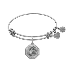 Stipple Finish Brass Hairstylist Angelica Bangle Bracelet, 7.25"