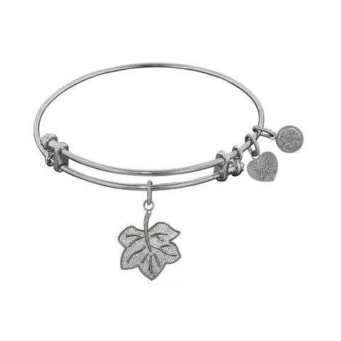 Stipple Finish Brass Leaf Angelica Bangle Bracelet, 7.25"
