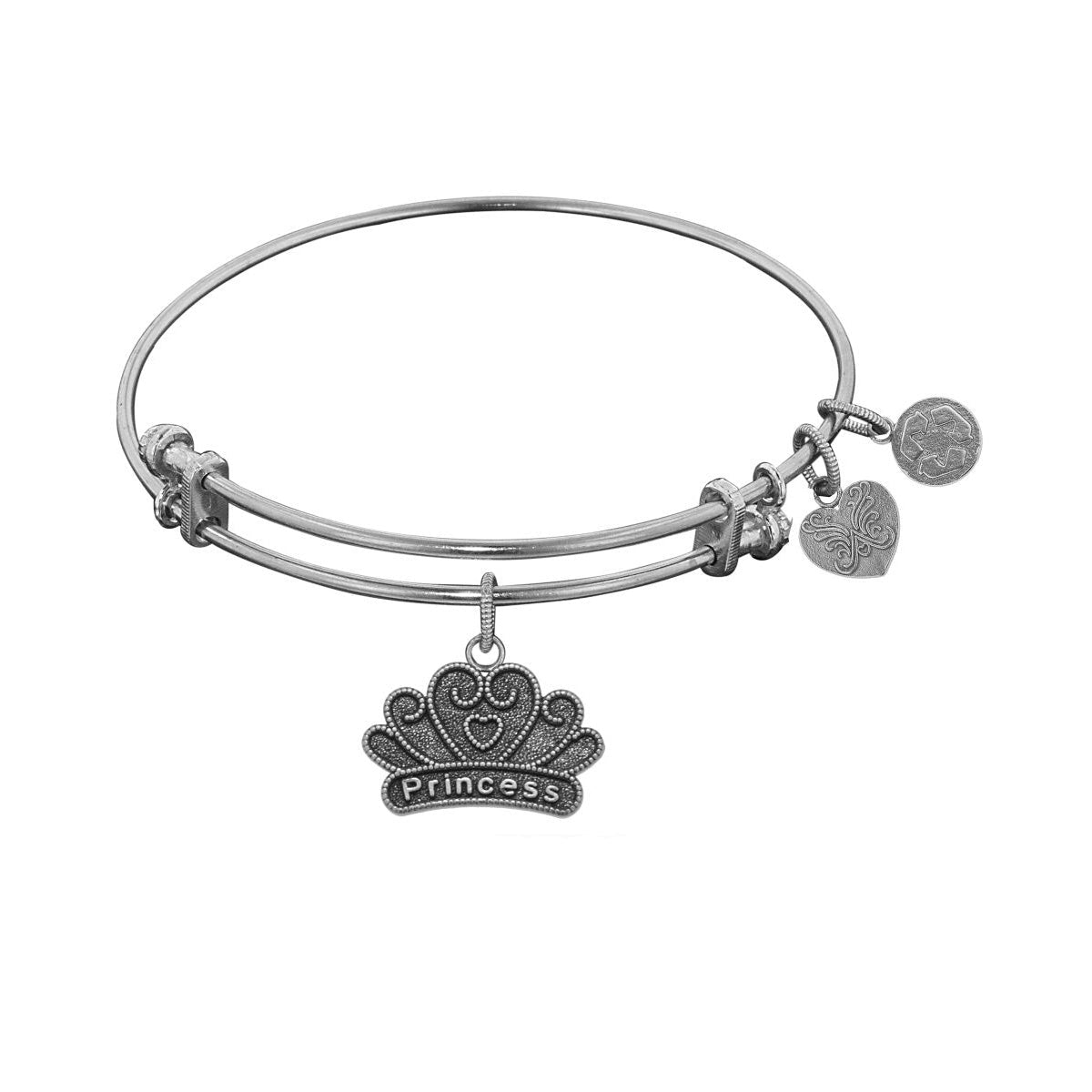 Stipple Finish Brass Princess Angelica Bangle Bracelet, 7.25"