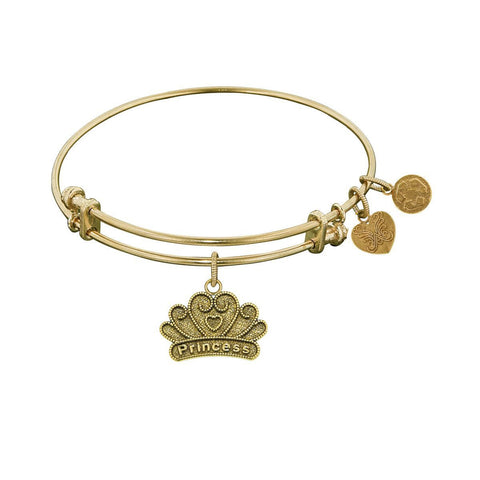 Stipple Finish Brass Princess Angelica Bangle Bracelet, 7.25"