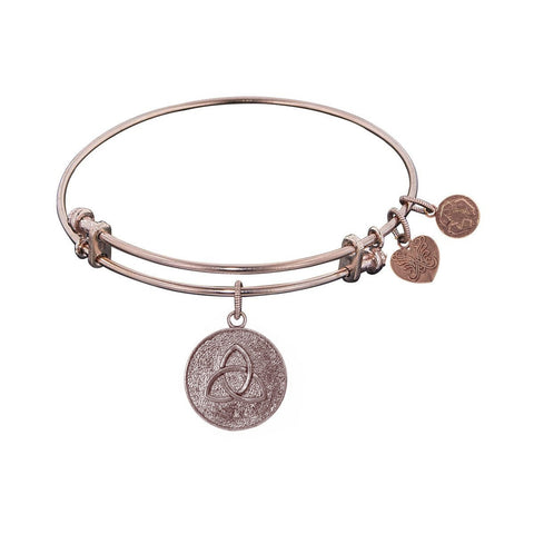 Stipple Finish Brass Triquetra Angelica Bangle Bracelet, 7.25"