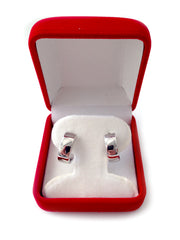 14k White Gold Snuggable Huggie Earrings, Diameter 15mm fine designer jewelry for men and women