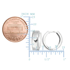 14k White Gold Snuggable Huggie Earrings, Diameter 15mm fine designer jewelry for men and women