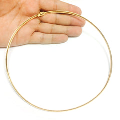 Two Tone Reversible Omega Chain Necklace In 14k Yellow Gold And Sterling Silver, 3mm