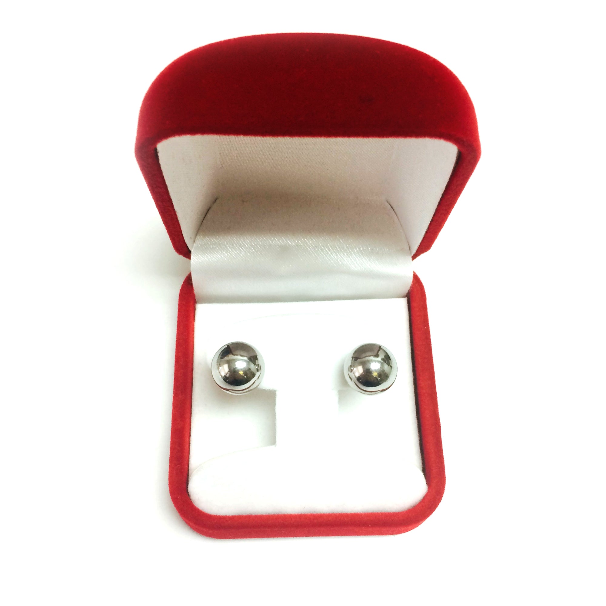 14K White Gold Ball Stud Earrings fine designer jewelry for men and women