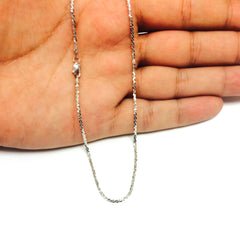 10k White Gold Sparkle Chain Bracelet, 1.5mm, 10" fine designer jewelry for men and women