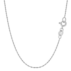 14k White Gold Singapore Chain Necklace, 0.8mm fine designer jewelry for men and women