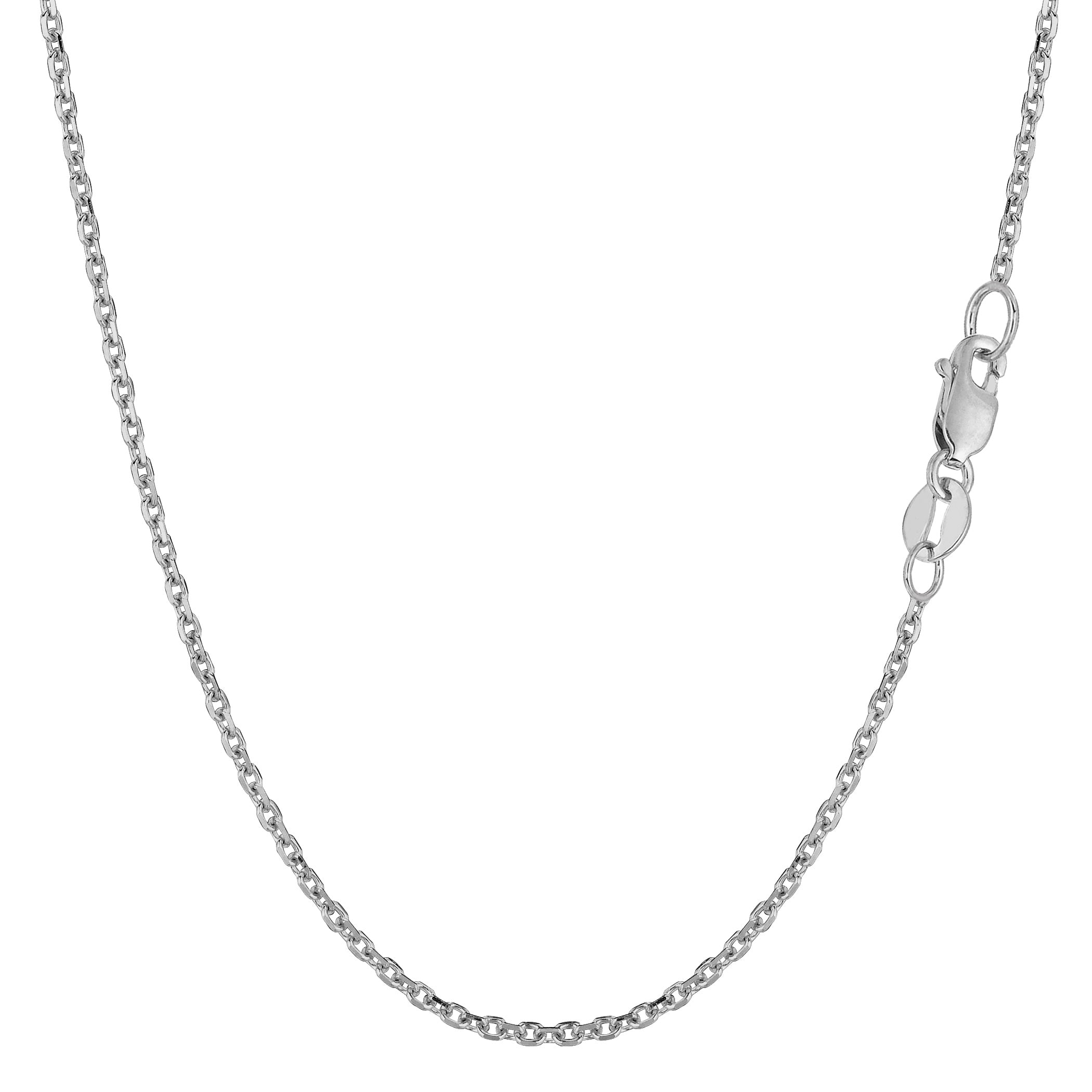 14k White Gold Cable Link Chain Necklace, 1.5mm fine designer jewelry for men and women