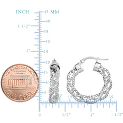 14K Gold Twisted Hoop Earring, Diameter 22mm fine designer jewelry for men and women