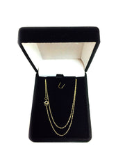 10k Yellow Gold Rope Chain Necklace, 0.6mm