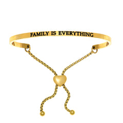Intuitions Stainless Steel FAMILY IS EVERYTHING Diamond Accent Adjustable Bracelet fine designer jewelry for men and women