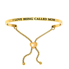Intuitions Stainless Steel I LOVE BEING CALLED MOM Diamond Accent Adjustable Bracelet fine designer jewelry for men and women