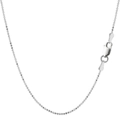 Sterling Silver Rhodium Plated Bead Chain Necklace, 1,0mm fine designer jewelry for men and women