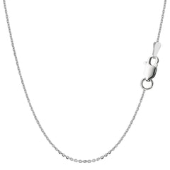Sterling Silver Rhodium Plated Cable Chain Necklace, 1.1mm fine designer jewelry for men and women