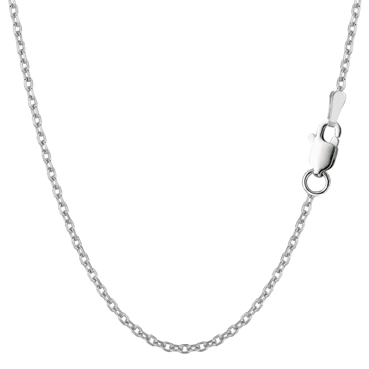 Sterling Silver Rhodium Plated Cable Chain Necklace, 1.9mm fine designer jewelry for men and women