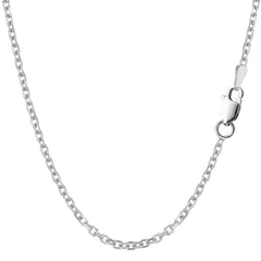 Sterling Silver Rhodium Plated Cable Chain Necklace, 2.3mm fine designer jewelry for men and women