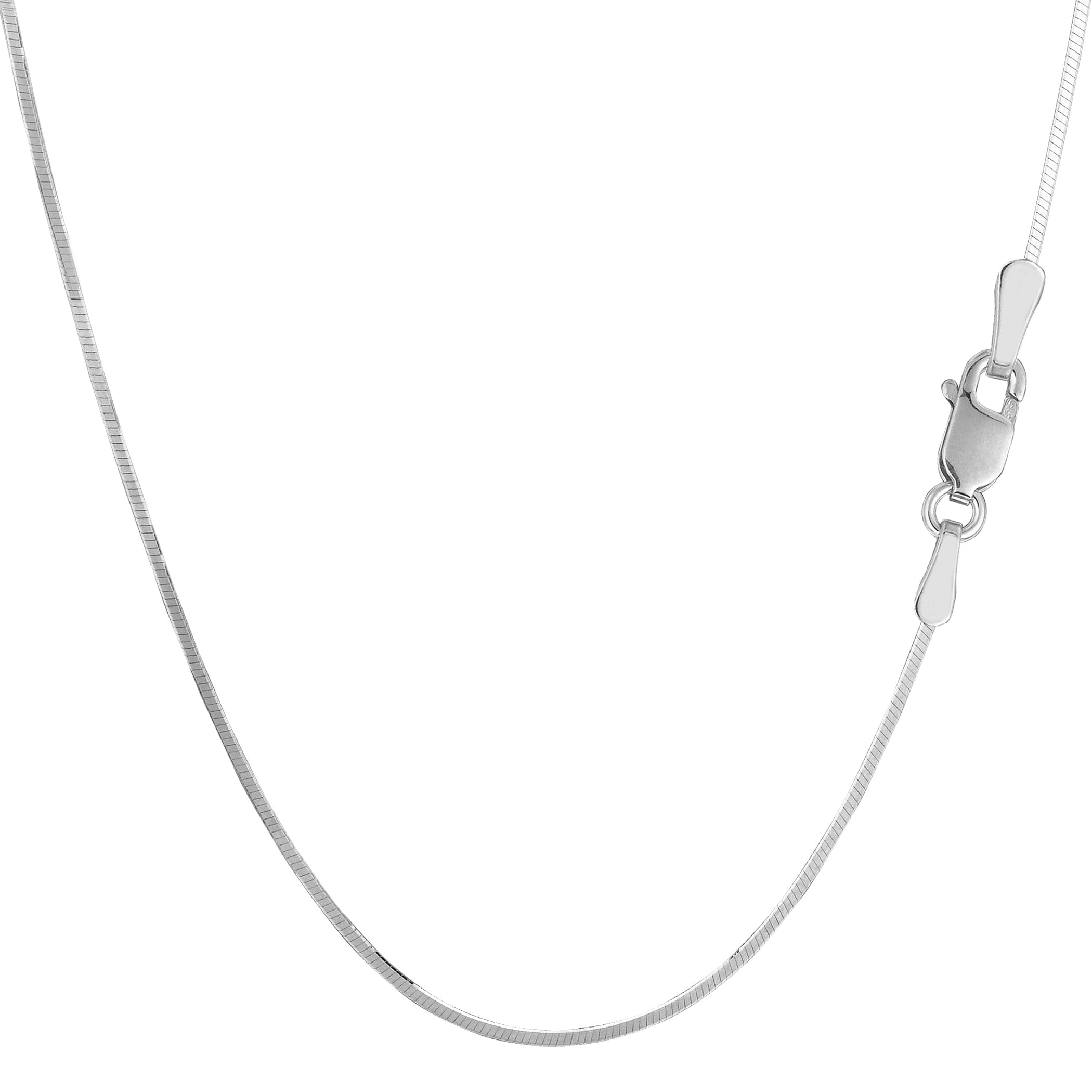 Sterling Silver Rhodium Plated Octagonal Snake Chain Necklace, 1,2mm fine designer jewelry for men and women