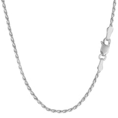 Sterling Silver Rhodium Plated Spiga Chain Necklace, 1,5mm fine designer jewelry for men and women