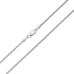 14k White Solid Gold Franco Chain Necklace, 1.8mm fine designer jewelry for men and women